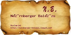 Nürnberger Balázs névjegykártya