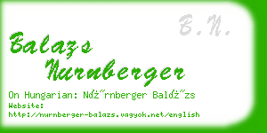 balazs nurnberger business card